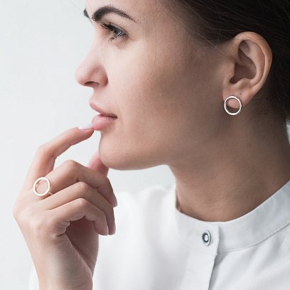 Срібна каблучка "Круг" 112247 №5