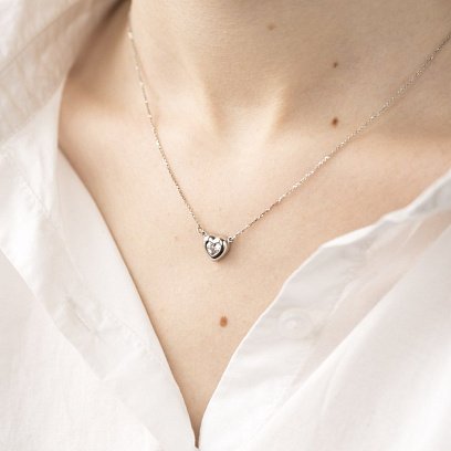 Золотое колье "Сердечко" (фианит) кол01418 №3