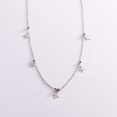 Кольє "Ластівки" в білому золоті кол02020