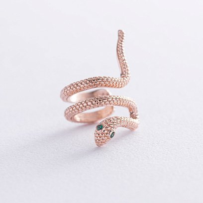 Серьга - каффа "Змея" в красном золоте с08666 №2