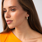 Золоті сережки з білими фіанітами с09500 от ювелирного магазина Оникс - 3