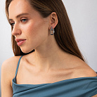 Сережки "Alice" в білому золоті (фіаніти) с09558 от ювелирного магазина Оникс - 2