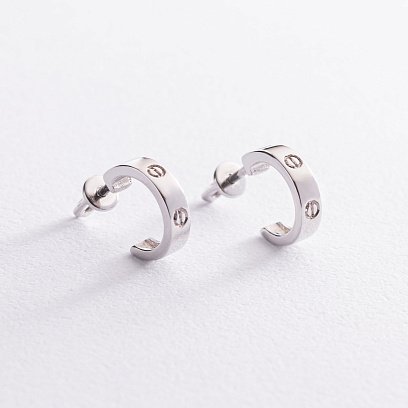 Золоті сережки - пусети "Love" с07445 №9