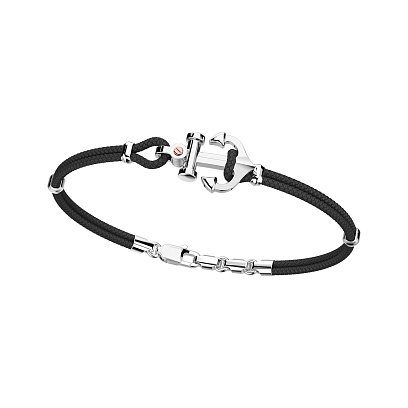 Чоловічий браслет Zancan з кевлару та срібла "Якір" EXB619R-NE