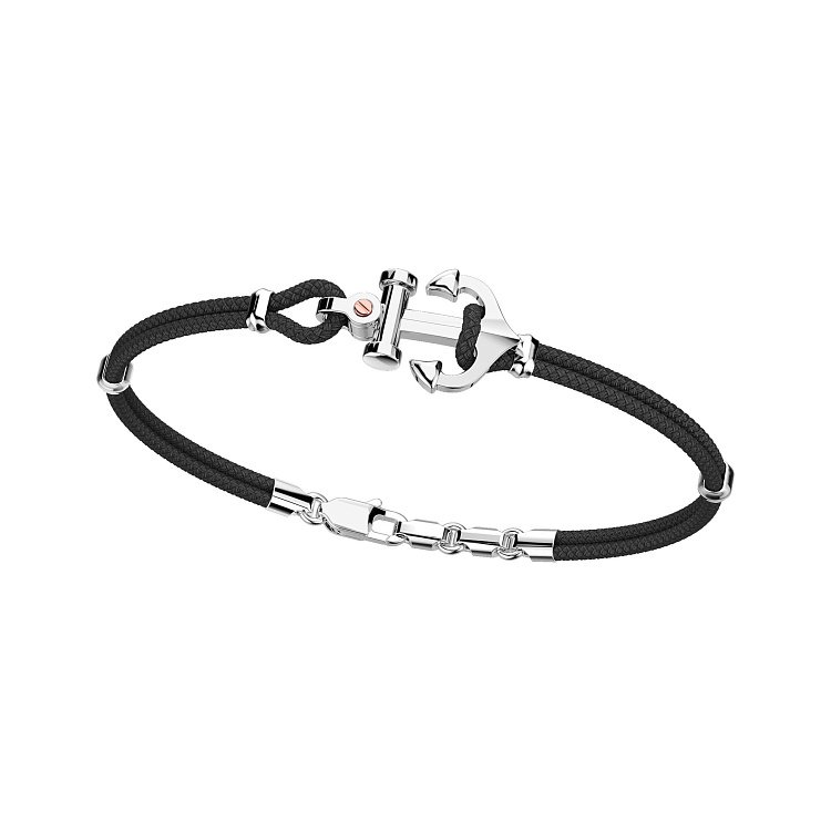 Чоловічий браслет Zancan з кевлару та срібла "Якір" EXB619R-NE від ювелірного магазину Онікс