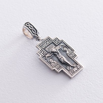 Срібний хрест "Розп'яття. Георгій Переможець" 132994