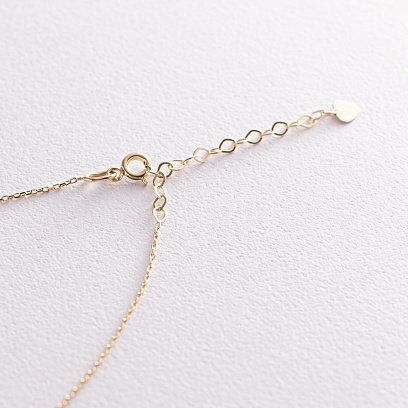 Кольє "Серце" в жовтому золоті (фіаніт) кол01783 №5