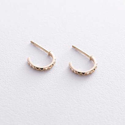 Сережки - пусети "Mona" у жовтому золоті mini с08380 №3