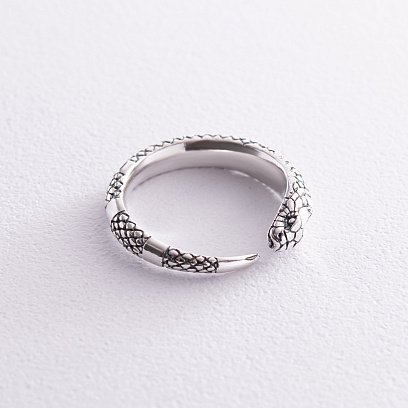 Серебряное кольцо "Змей Уроборос" 112682 №6