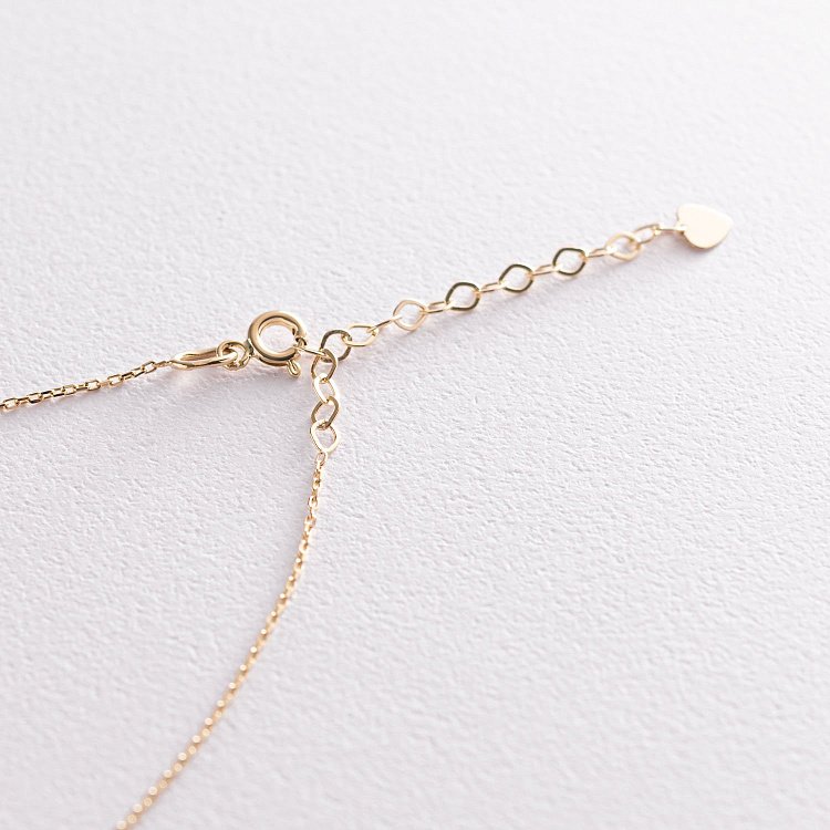 Кольє "Серце" в жовтому золоті (фіаніт) кол01783 від ювелірного магазину Онікс - 4