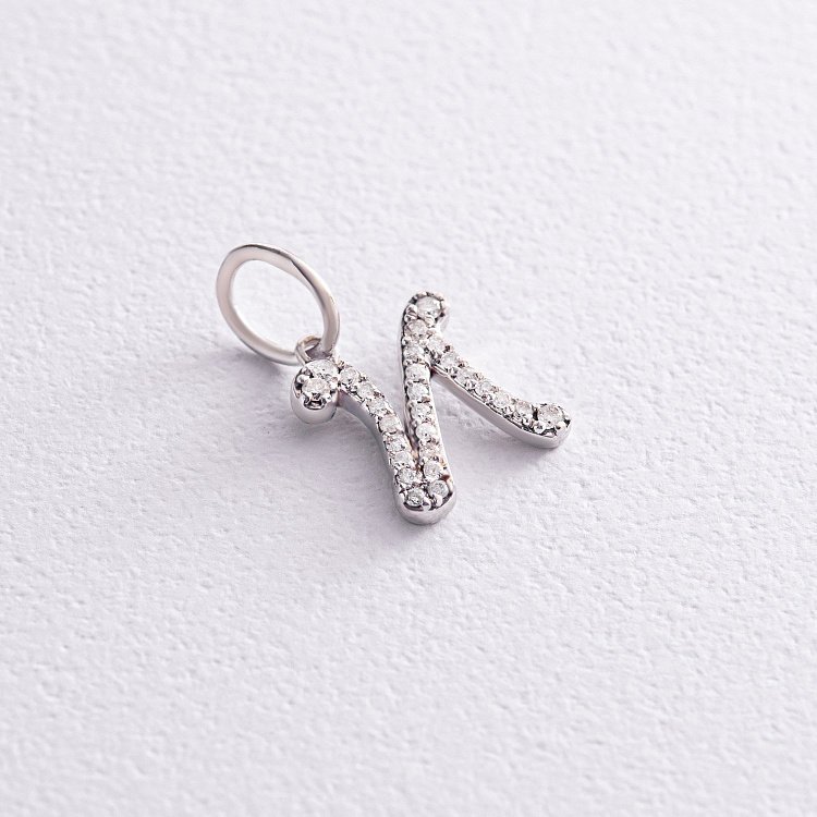 Золотая подвеска "Буква И" с бриллиантами пИ от ювелирного магазина Оникс