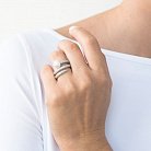 Срібний перстень з культивованими прісноводним перлами і фіанітами 111825 от ювелирного магазина Оникс