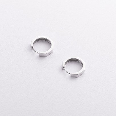 Серьги - кольца "Madison" в белом золоте с09365 №2