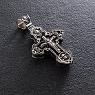 Мужской православный крест "Распятие. Спаси и Сохрани" из эбенового дерева и серебра 624 от ювелирного магазина Оникс - 2