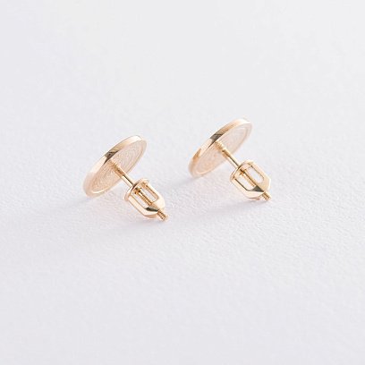 Сережки-пусети "Древо" в жовтому золоті с06714 №3