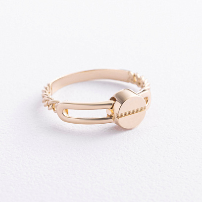 Кольцо "Love" в желтом золоте к08506 №3