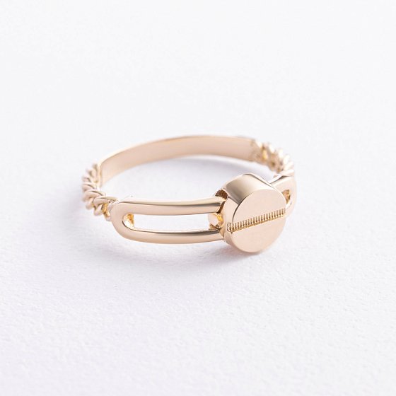 Кольцо "Love" в желтом золоте к08506 №5