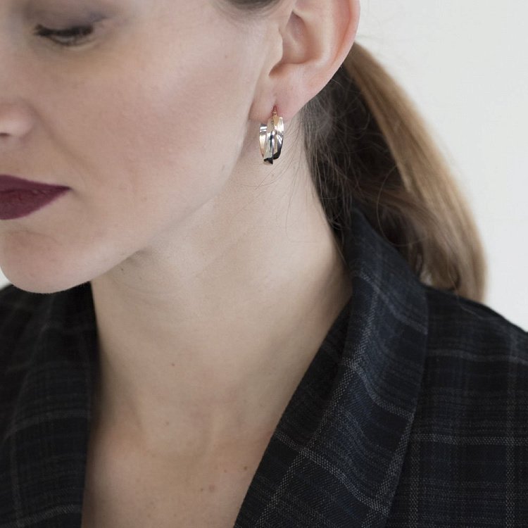 Золоті сережки "Кільця" с04834 від ювелірного магазину Онікс - 3