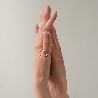 Кольцо "Шарик" в красном золоте к08280 №4