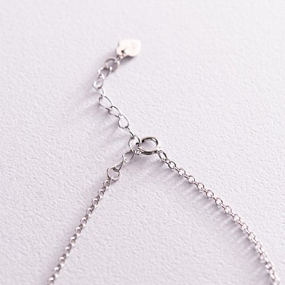 Серебряное колье "Сердечко" с фианитами 181181 №5