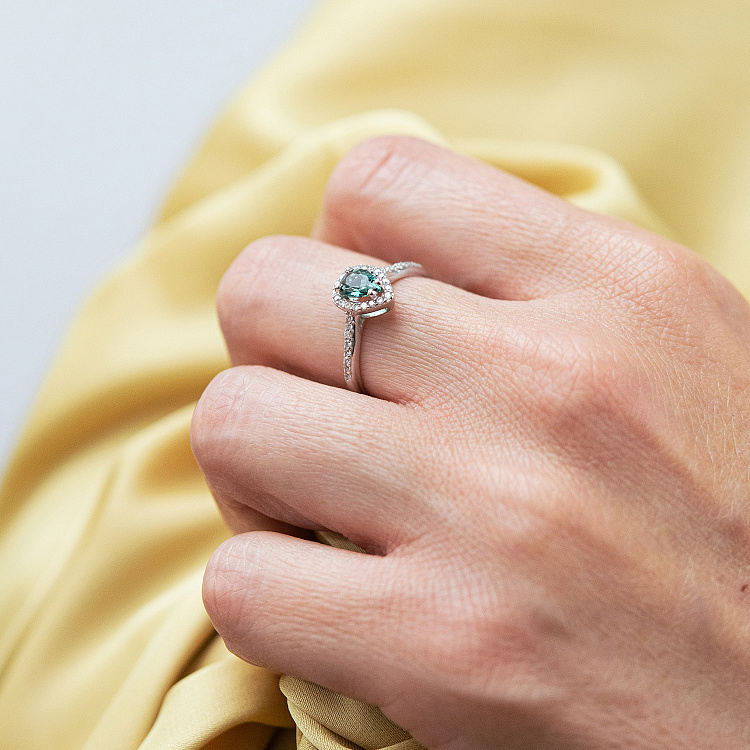 Серебряное кольцо (фианиты, кварц) 1941/1р-QGR от ювелирного магазина Оникс - 1