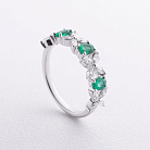 Золота каблучка "Конюшина" зі смарагдами та діамантами кб0671ca от ювелирного магазина Оникс