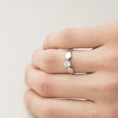 Золотое помолвочное кольцо с фианитом к06171 №6