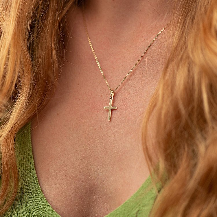 Хрестик у жовтому золоті п03924 від ювелірного магазину Онікс - 2