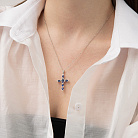 Золотой крестик с бриллиантами и сапфирами пб0373gm от ювелирного магазина Оникс - 3