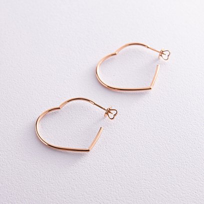 Золоті сережки - пусети "Сердечки" с07961 №5