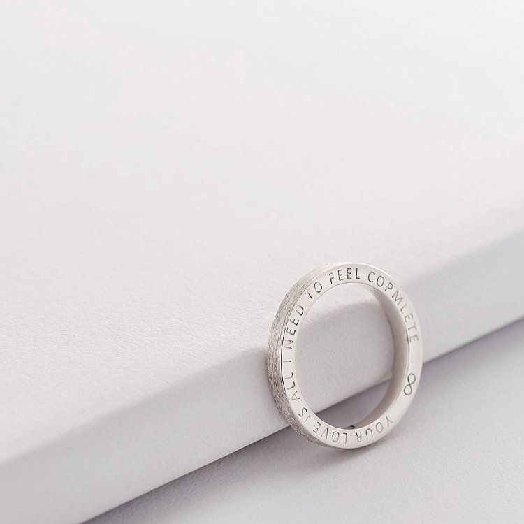 Серебряное кольцо с надписью 112125yourloveisall - 2 Серебряное кольцо с надписью 112125yourloveisall от ювелирного магазина Оникс - 2