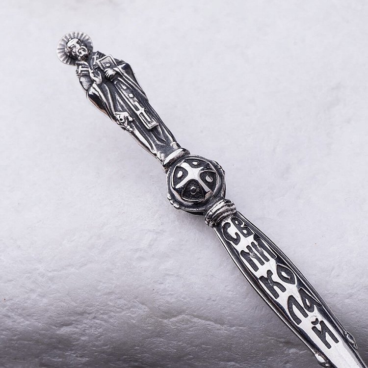 Срібна ложка з Св. Миколаєм 24025 від ювелірного магазину Онікс - 4