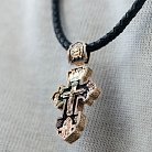Мужской православный крест "Распятие. Спаси и Сохрани" из эбенового дерева и золота 1003 от ювелирного магазина Оникс - 6
