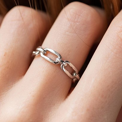 Каблучка "Ланцюжок" у сріблі 7091 №6