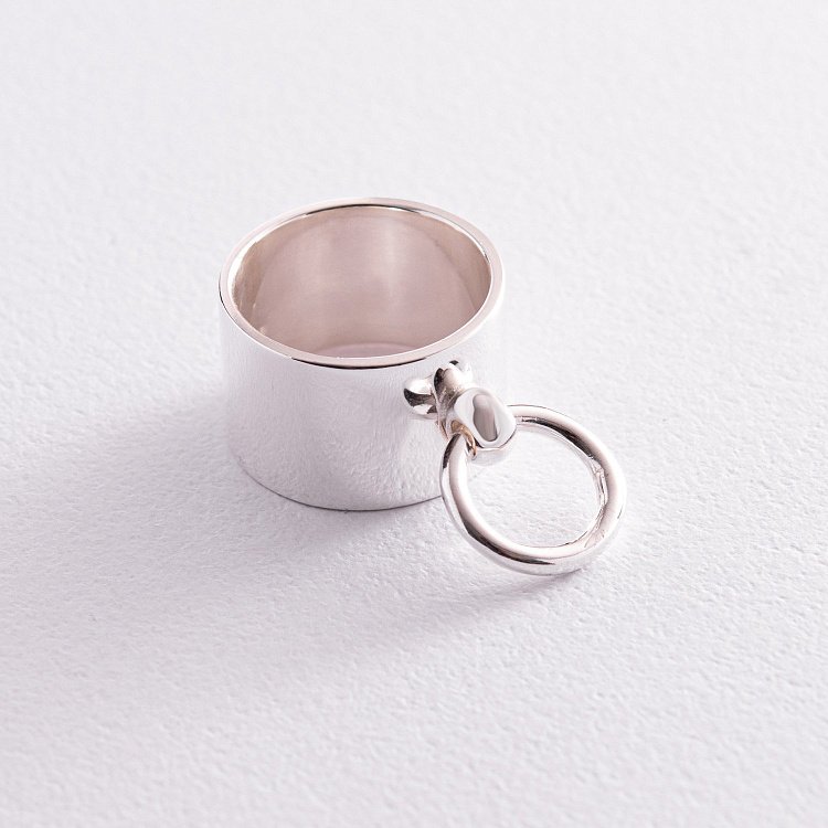 Широкое серебряное кольцо БДСМ 112648 от ювелирного магазина Оникс - 13