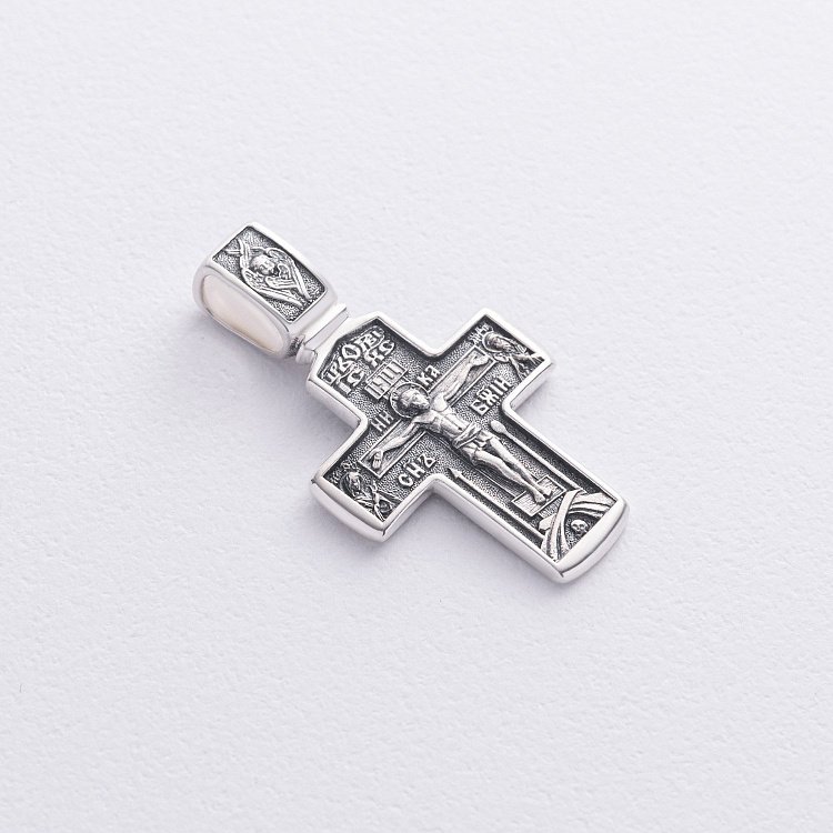 Срібний хрест "Розп'яття Христове. Деісус" (чорніння) 132991 від ювелірного магазину Онікс - 3