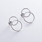 Срібні сережки - пусети "Перетин кілець" 122584 от ювелирного магазина Оникс - 2