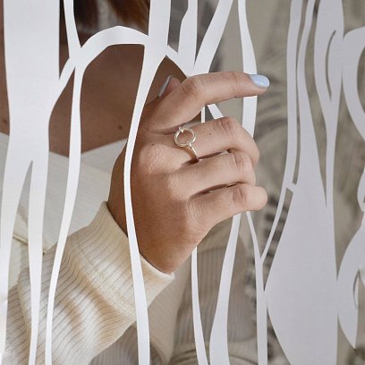 Срібна каблучка "Коло" 112280 №8