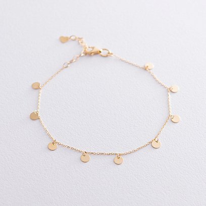 Браслет "Монетки" в желтом золоте б04459