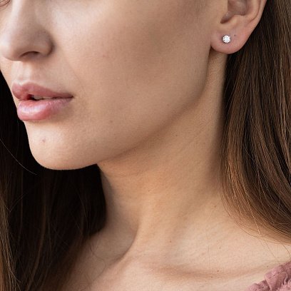 Серьги-пусеты с фианитами (4мм) 12741 №2