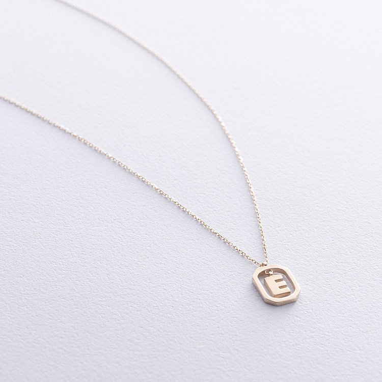 Колье с буквой "Е" в желтом золоте кол02463Е от ювелирного магазина Оникс - 2