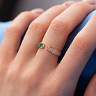 Золотое кольцо с бриллиантами и малахитом кб0500sc от ювелирного магазина Оникс - 5