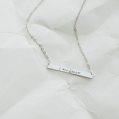 Серебряное колье с гравировкой "Смелость" 18978см №5