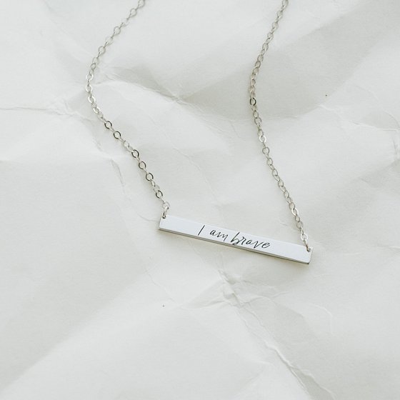 Серебряное колье с гравировкой "Смелость" 18978см №5