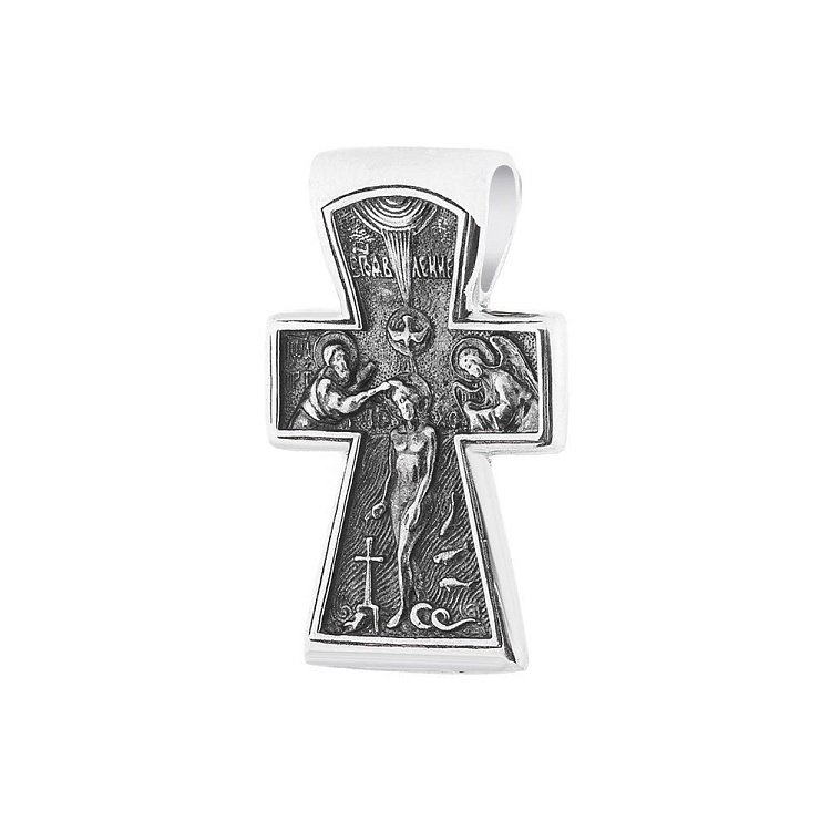 Серебряный крест "Распятие. Богоявление"(чернение) 13141 от ювелирного магазина Оникс - 3