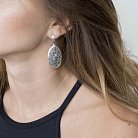 Жіночі срібні сережки "Медальйон" 121637 от ювелирного магазина Оникс