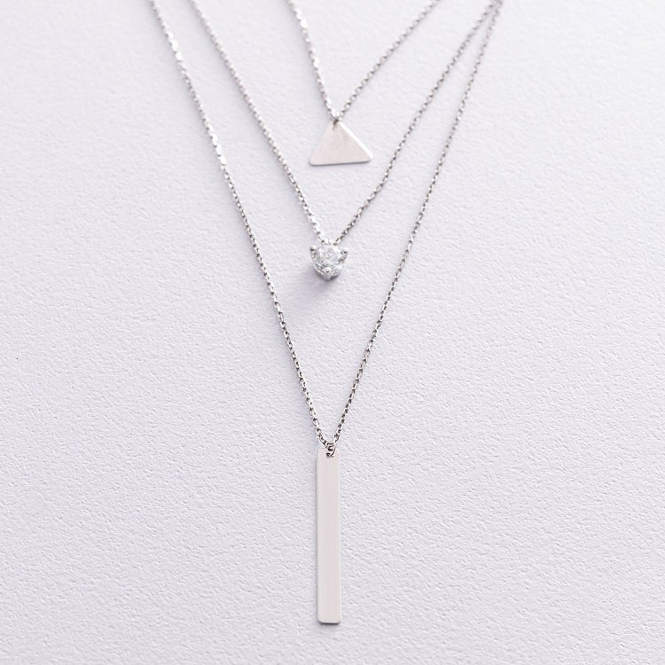 Золоте кольє Геометрія (фіаніт) кол01675 від ювелірного магазину Онікс - 3