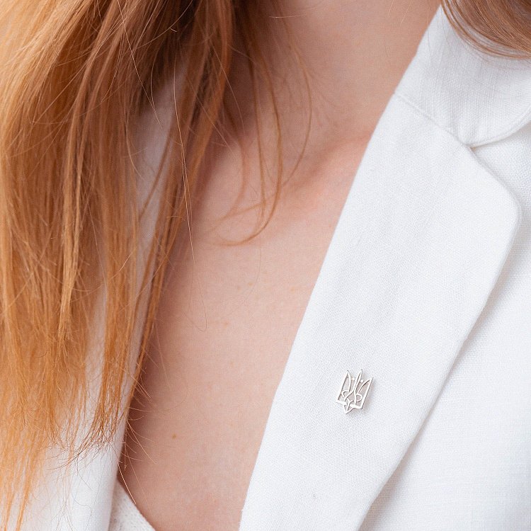 Срібна шпилька Герб України "Тризуб" 20001 від ювелірного магазину Онікс - 5