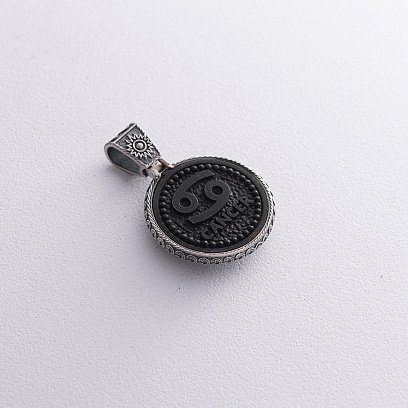 Серебряный кулон "Знак зодиака Рак" с эбеном 1041рак №9