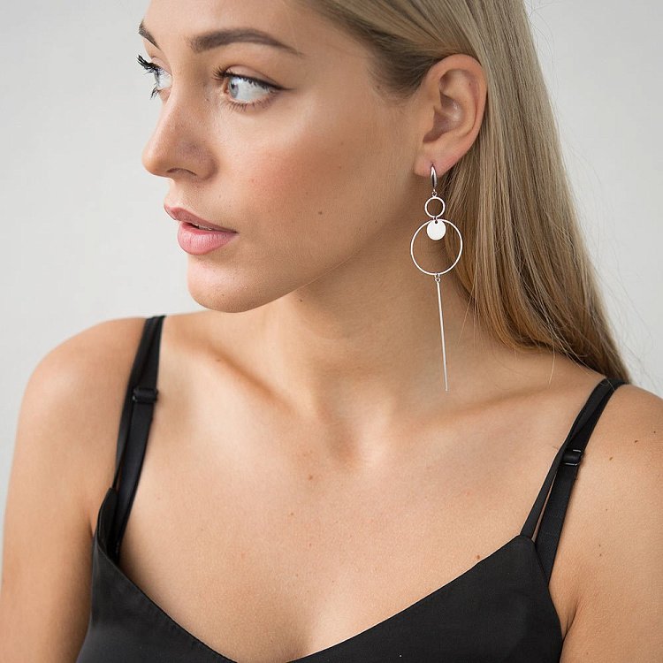 Срібні сережки "Геометрія" 122221 від ювелірного магазину Онікс - 2